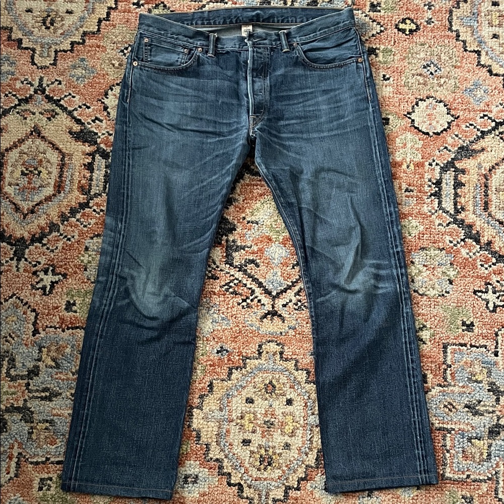 RRL Japanese selvedge low straight denim jeans, 36x32